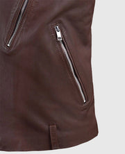 Men's Burgundy Beast Biker Leather Jacket