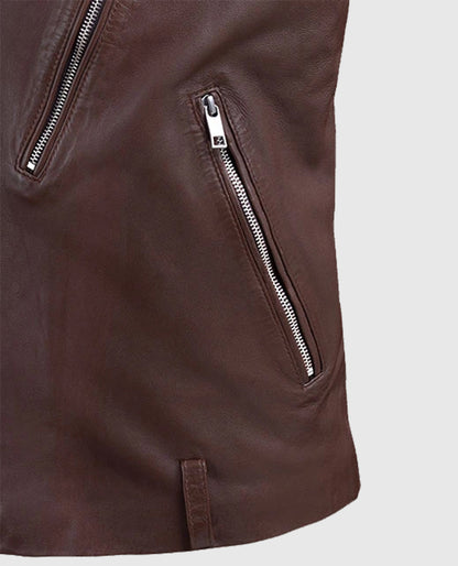 Men's Burgundy Beast Biker Leather Jacket