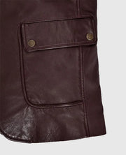 Robert Downey Jr Burgundy Leather Blazer