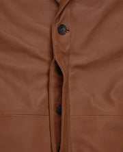 Robert Downey Jr Leather Brown Blazer