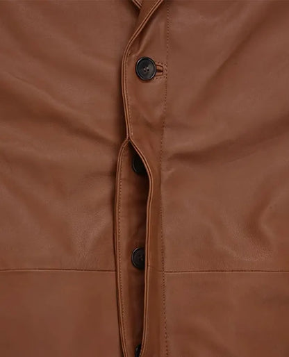 Robert Downey Jr Leather Brown Blazer