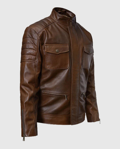 Boss Level Roy Pulver Brown Leather Jacket