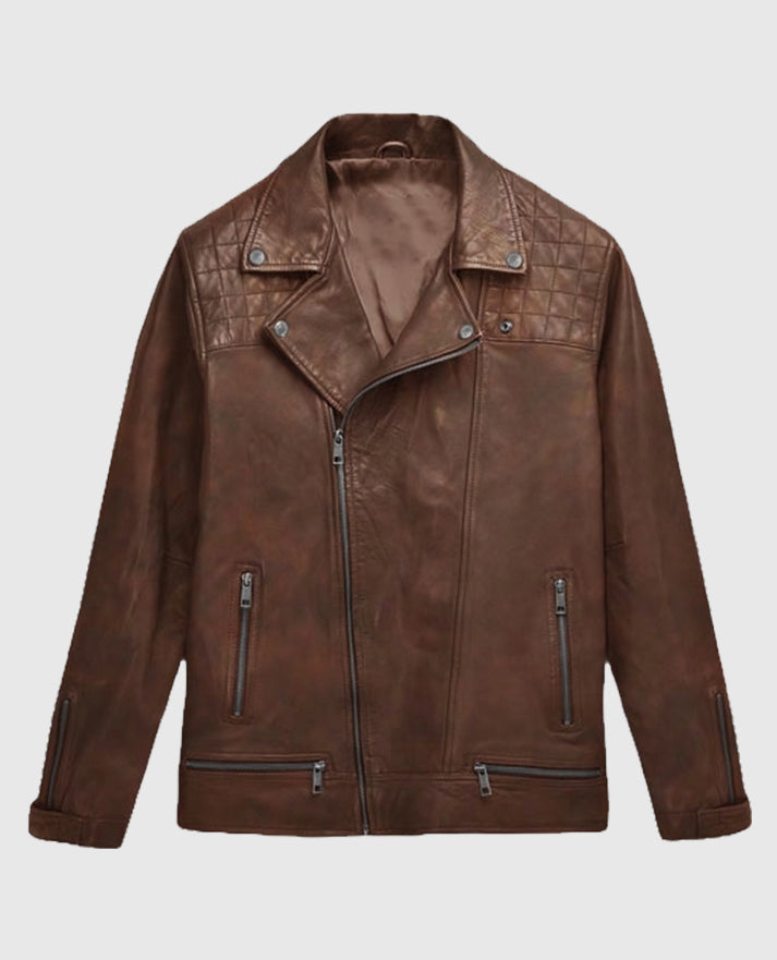 Men's Spanish Brown Ironwood  Biker Jacket