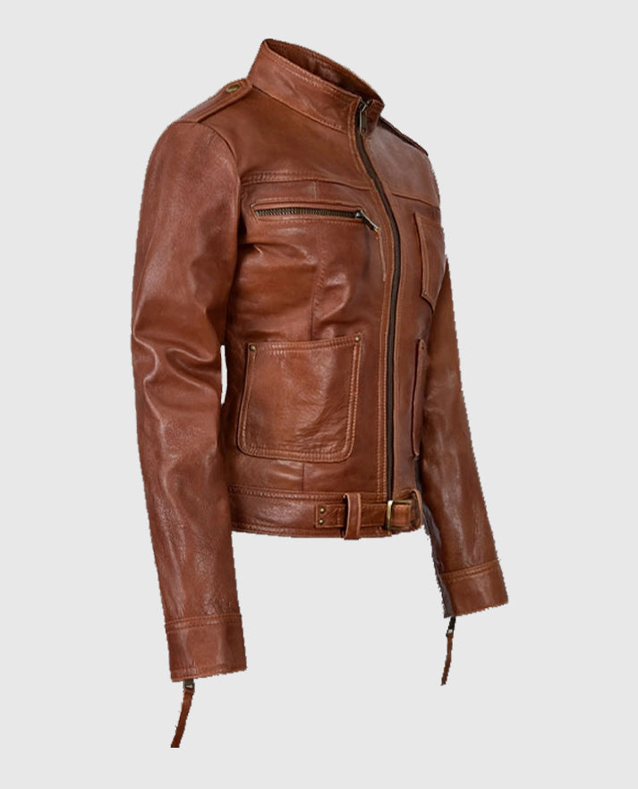 Jennifer Morrison Once Upon A Time Emma Swan Brown Leather Jacket