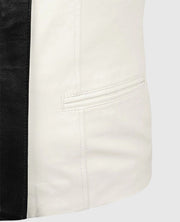 Women's Off-White Shirt-Style Leather Jacket