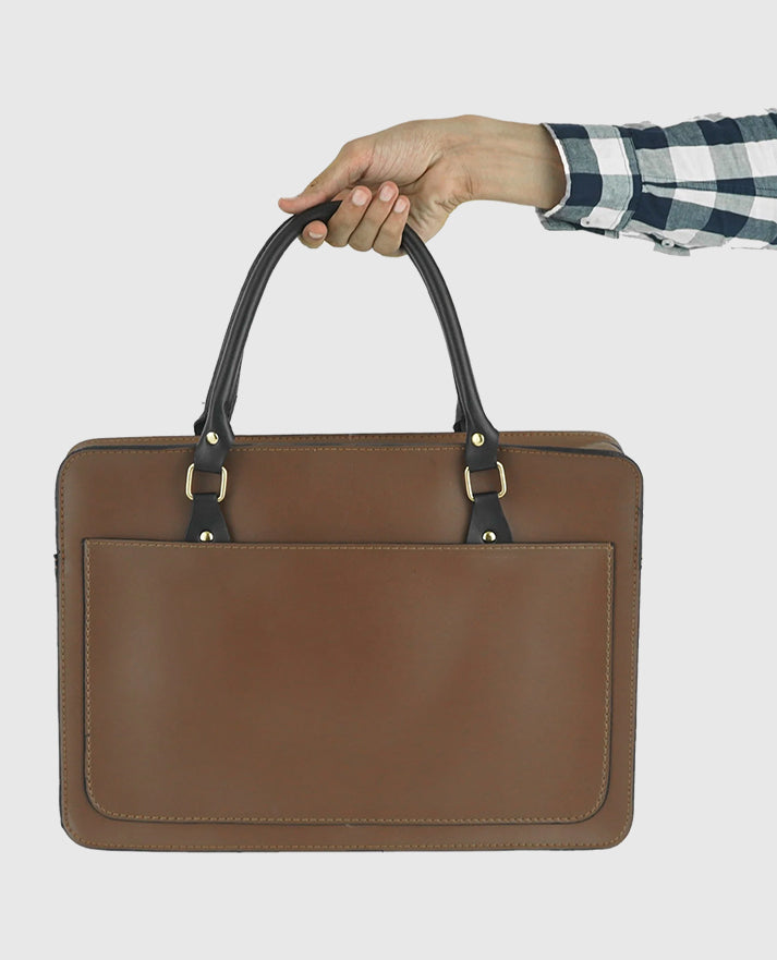 Multi Pockets Laptop Bag (Brown)