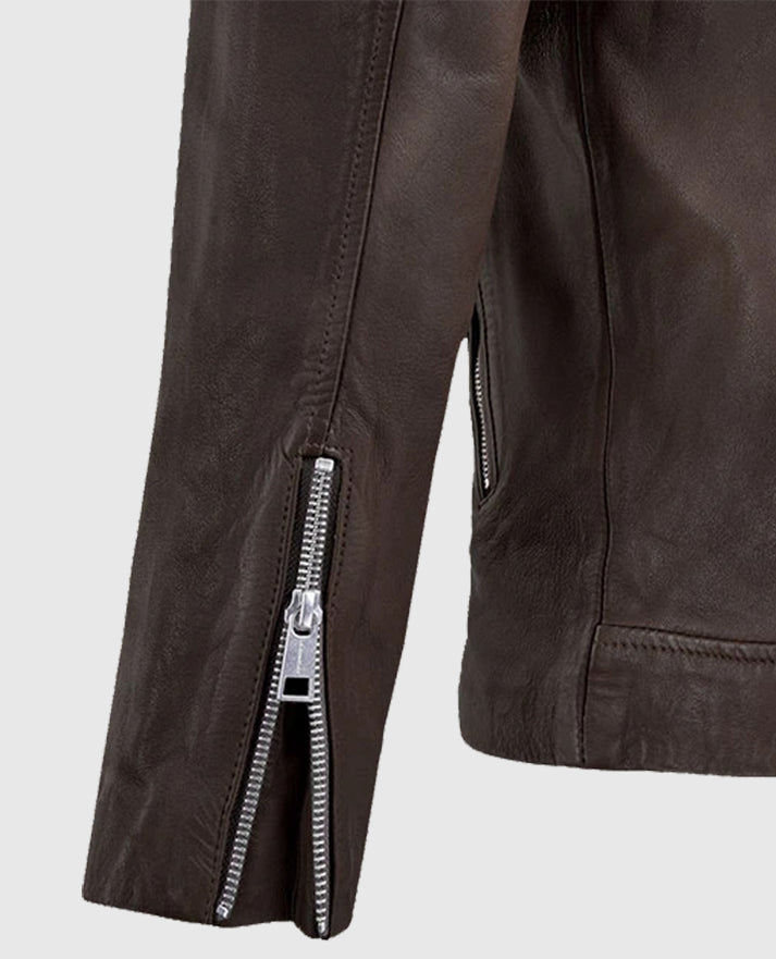Men's Brown Beast Biker Style Leather Jacket