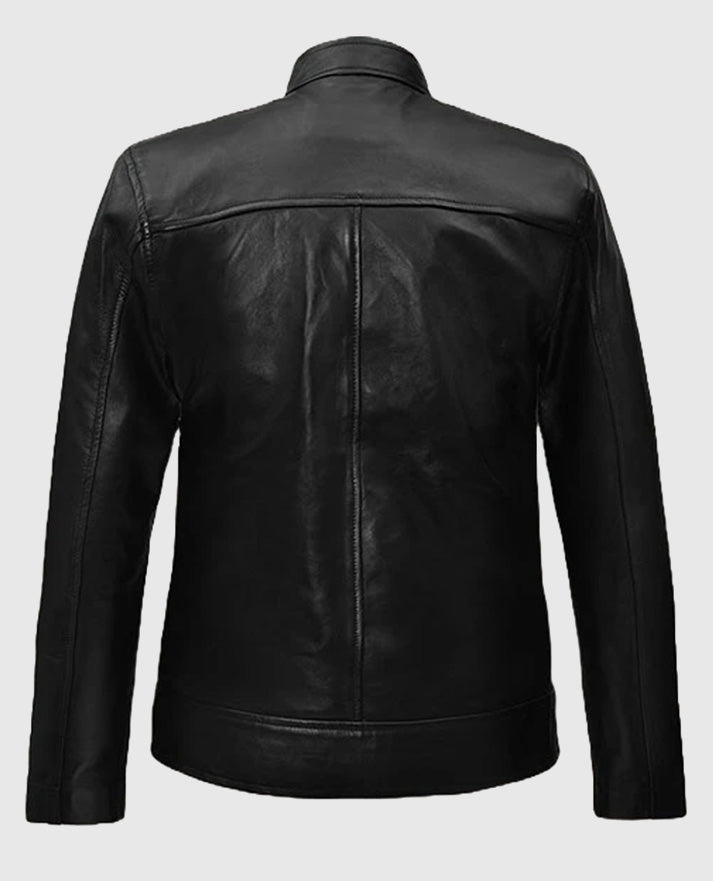 Michael Fassbender Black Biker Leather Jacket
