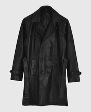 Vintage 1970's Leather Trench Coat For Mens