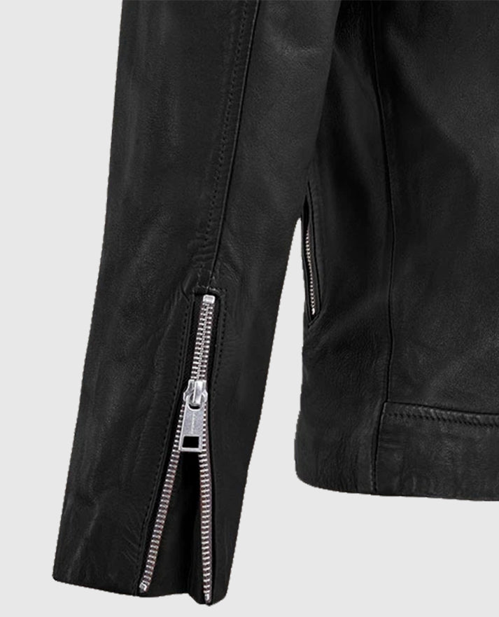 Beast Black Biker Leather Jacket For Men