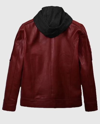 Men's Leather Rodeo Hooded Jacket
