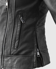 Karen Gillan Black Leather Jacket