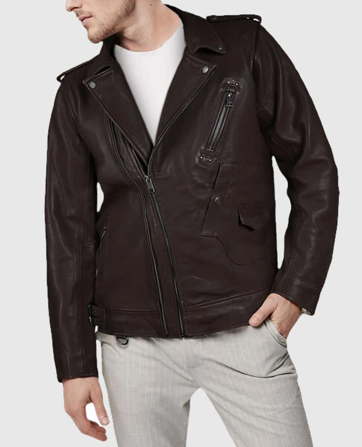 Men's Brown Falcon Rider Leather Jacket