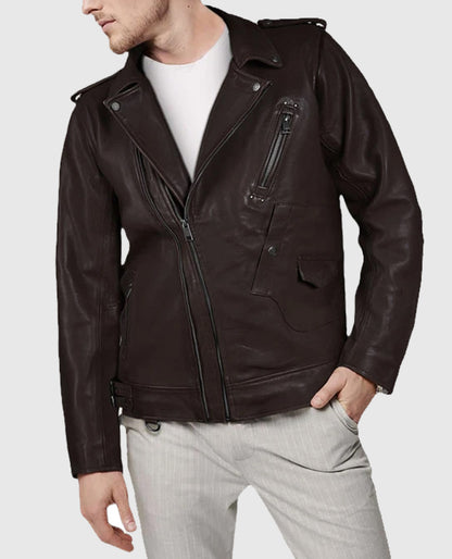 Men's Brown Falcon Rider Leather Jacket