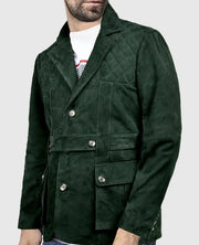 Men's Suede Safari Forest Leather Blazer