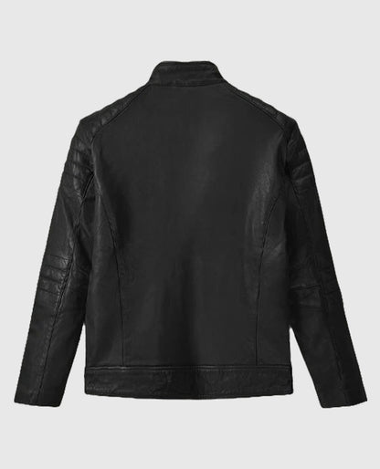 Men's Biker Firefly Black Leather Jacket