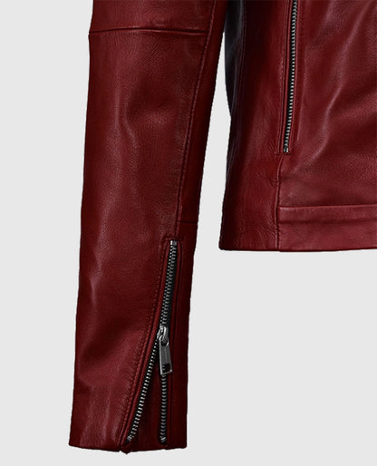 Kaya Scodelario Resident Evil Death Island Red Leather Jacket