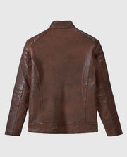 Men's Spanish Brown Firefly Moto Leather Jacket