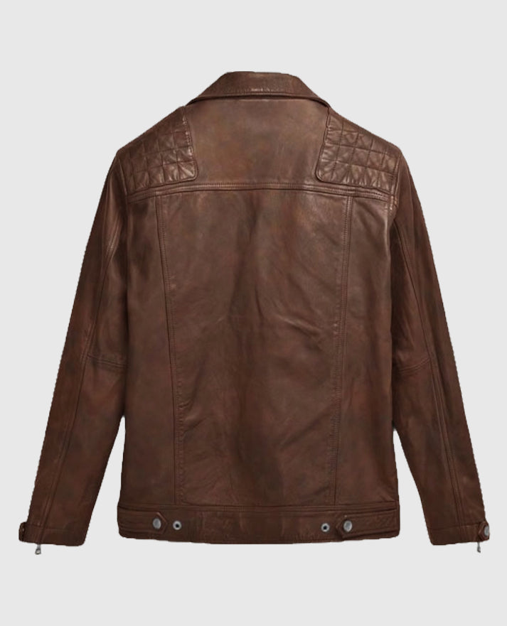 Men's Spanish Brown Ironwood  Biker Jacket
