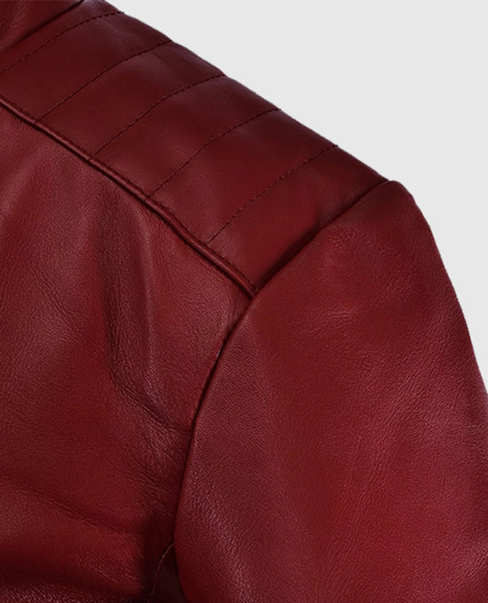 Kaya Scodelario Resident Evil Death Island Red Leather Jacket