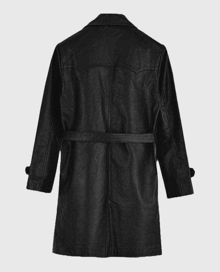 Vintage 1970's Leather Trench Coat For Mens