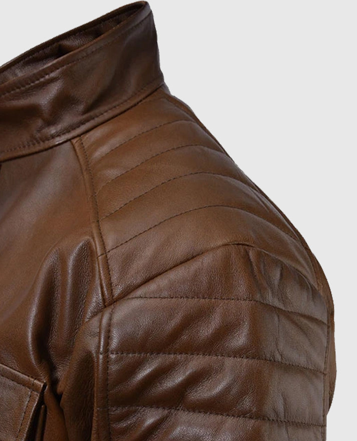 Boss Level Roy Pulver Brown Leather Jacket