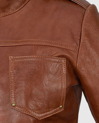 Jennifer Morrison Once Upon A Time Emma Swan Brown Leather Jacket