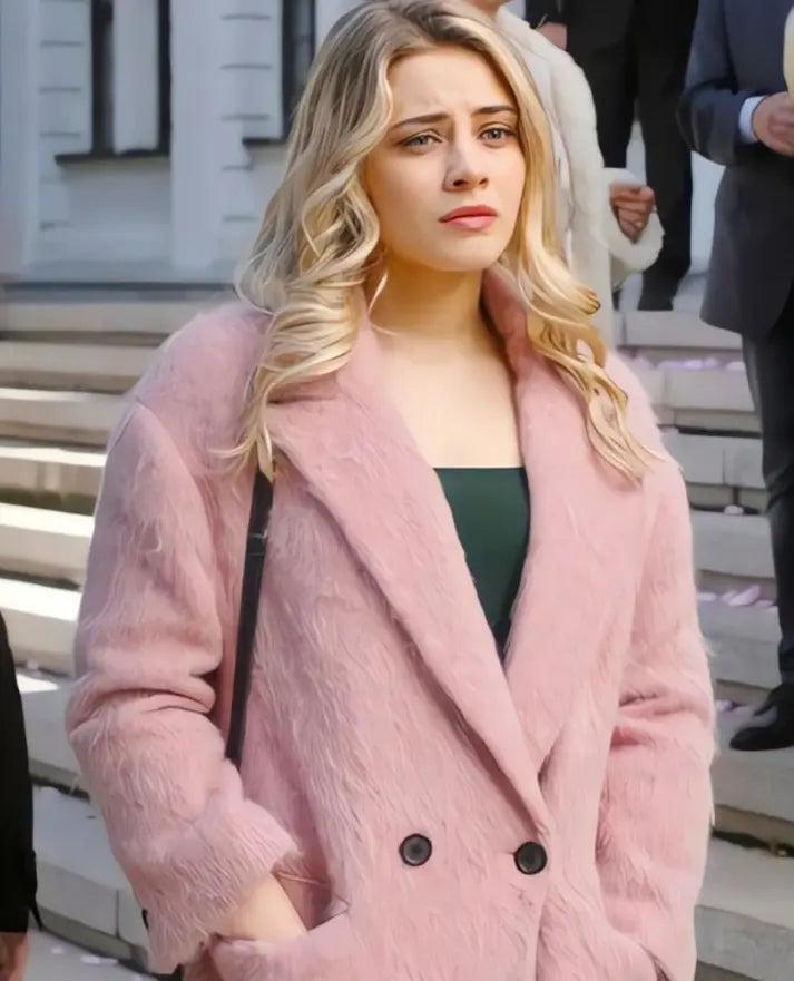 After We Fell Josephine Langford Pink Fur Coat