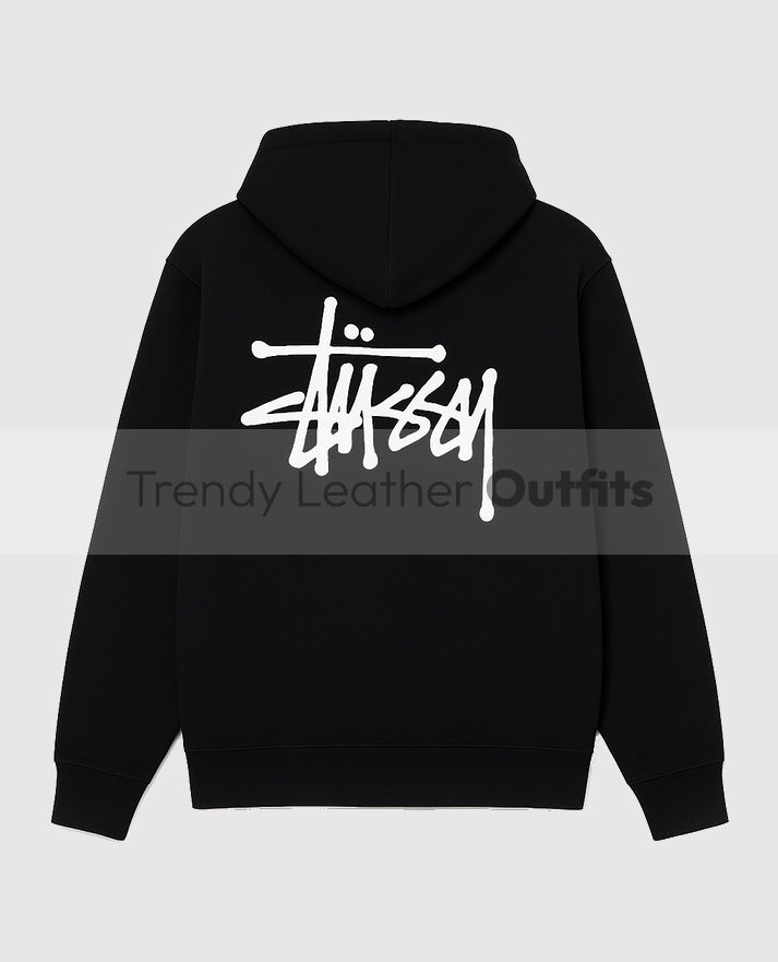 Basic Stussy Black Pullover Hoodie