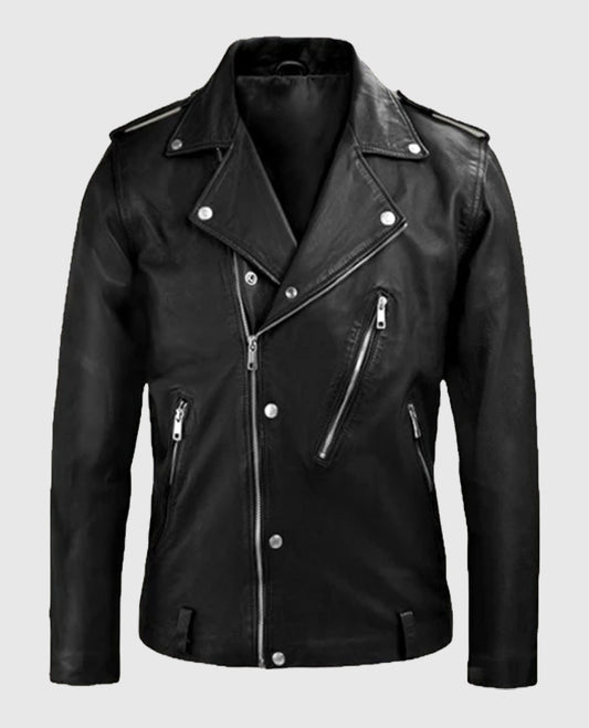 Beast Black Biker Leather Jacket For Men
