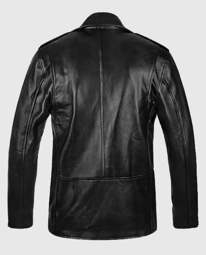  Biker Black Leather Jacket