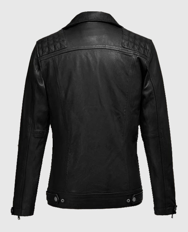  Biker Ironwood Black Leather Jacket