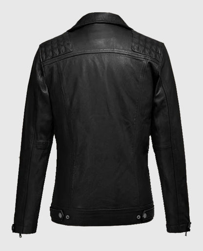 Biker Ironwood Black Leather Jacket