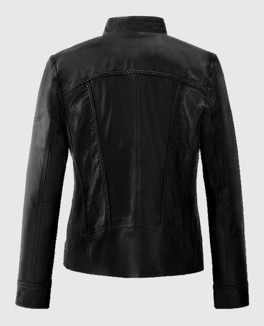  Black Clova Leather Jacket