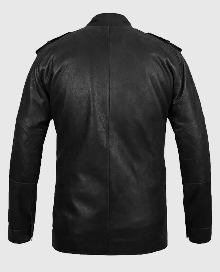 Black Motorcycle leather Jacket