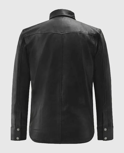 Black Trucker Leather Jacket