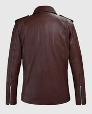 Burgundy Beast Biker Leather Jacket