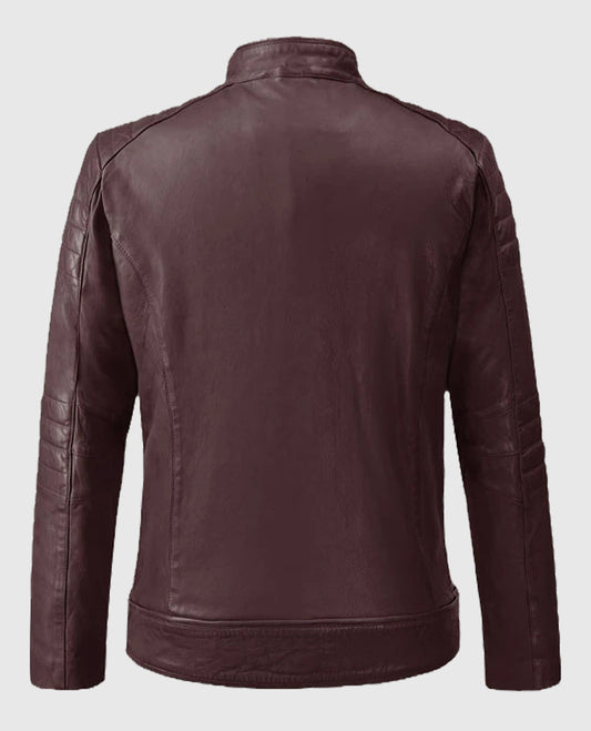 Burgundy Firefly Moto Leather Jacket