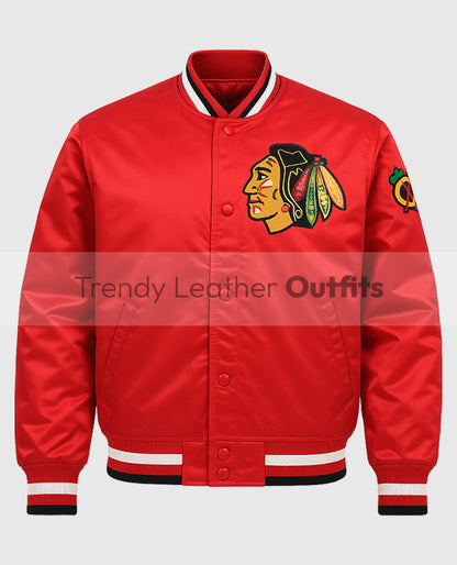 Chicago Blackhawks Starter Red Varsity Jacket
