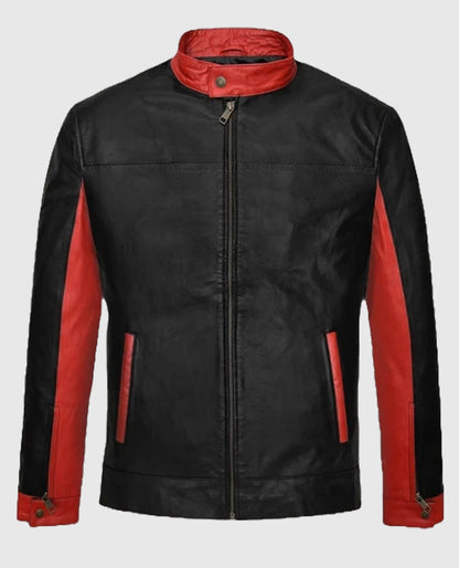 Dark Knight Black Red Leather Jacket