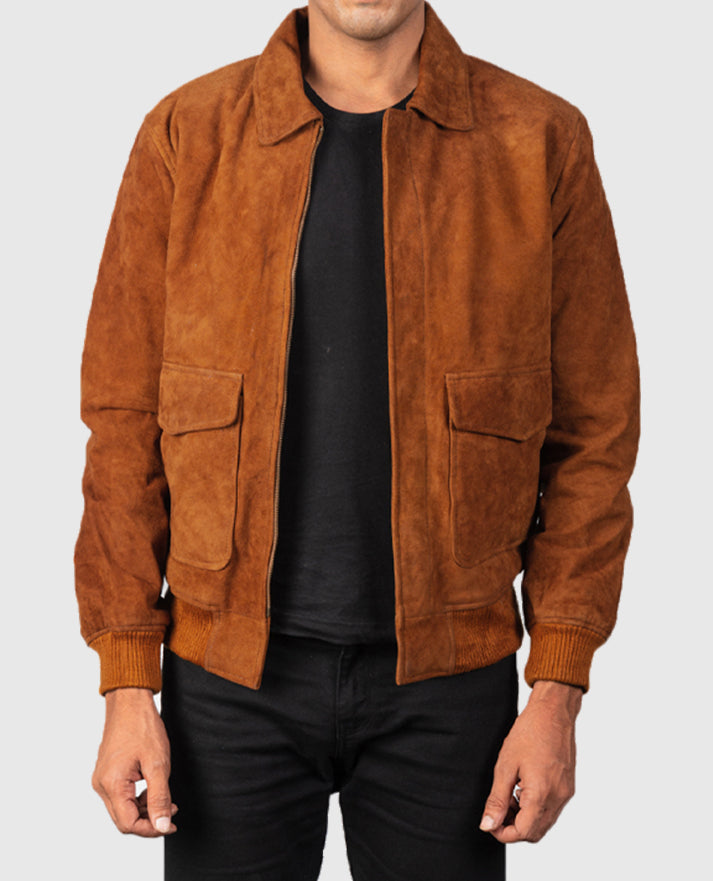 David Beckham Save Our Squad Brown Suede Leather Jacket