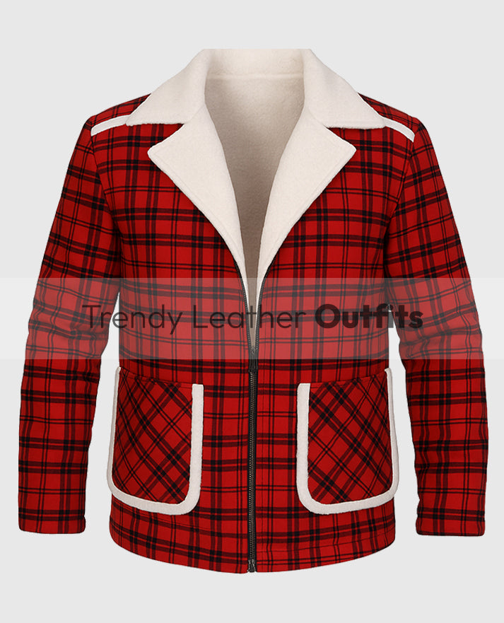 Deadpool Ryan Reynolds Red Shearling Jacket