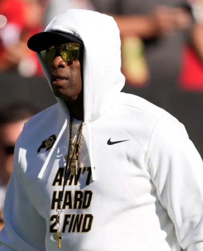 Deion Sanders I Ain't Hard 2 Find White Hoodie