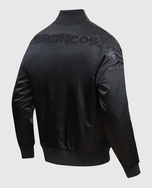 Denver Broncos Triple Black Satin Jacket

