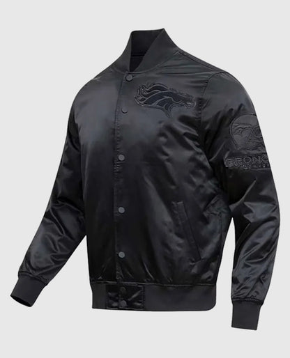 Denver Broncos Triple Black Satin Jacket
