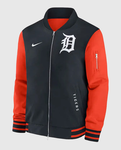 Detroit Tigers Dugout Navy n Red Bomber Full-Zip Jacket