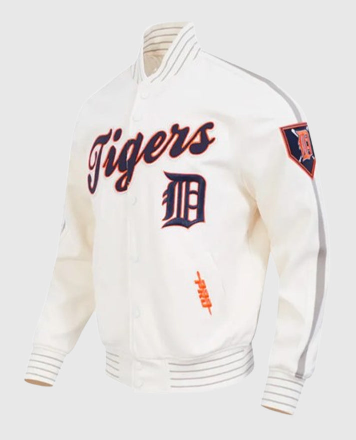 Detroit Tigers Logo Game Day Eggshell White Jacket