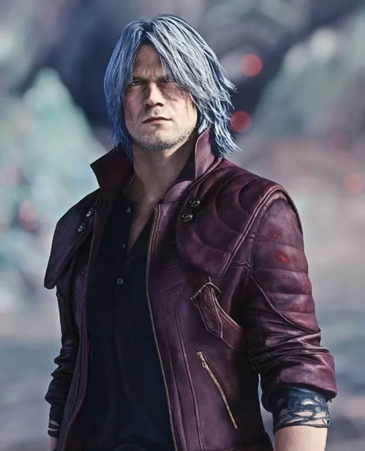 Devil May Cry 5 Dante Maroon Leather Coat