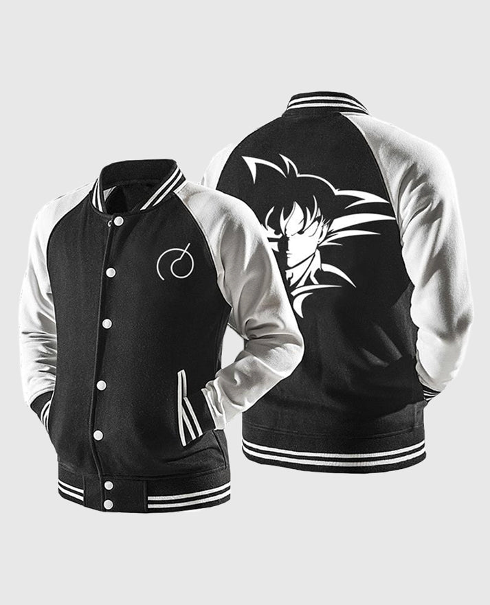 Dragon Ball Goku Black And White Varsity Jacket