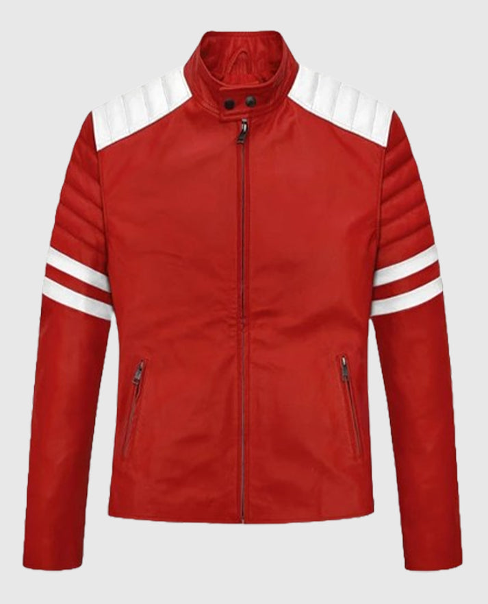  Fight Club Tyler Durden's Red Leather Jacket